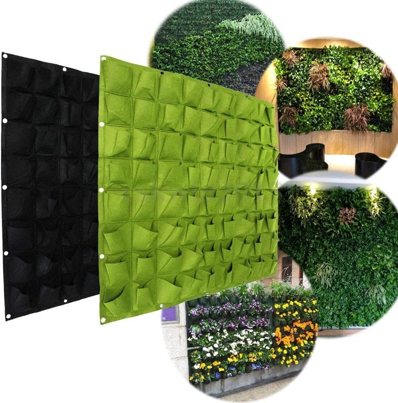 woobles Vertical Hanging Garden Planter, Plant Hanging Bags,36 Pocket Outdoor Vertical Greening Wall Garden Plant Grow Bags for Apartments, Balconies, Patios, Schoolyards and Rooftop (Green 72) - Image 3